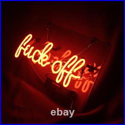 14x9Fvck Off Neon Sign Light Home Room Wall Decor Handcraft Real Glass Tube