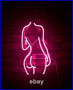 14x9Pink Lady's Neon Sign Wall Hanging Light for Bedroom Nightlight Visual Art