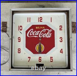 15 Vintage Coca Cola Neon Clock Advertising Sign Lackner 1940s