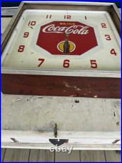 15 Vintage Coca Cola Neon Clock Advertising Sign Lackner 1940s