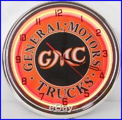 15 Vintage GMC Metal Sign Neon Wall Clock C20 Custom Pickup Truck Parts Garage