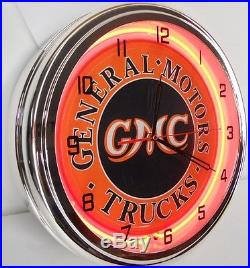15 Vintage GMC Metal Sign Neon Wall Clock C20 Custom Pickup Truck Parts Garage