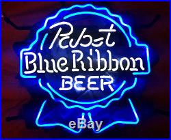 16X14 Robot Blue Ribbon Beer Bar Club Bud Neon Light Sign Vintage Store Decor