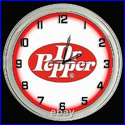 16 Dr Pepper Vintage Logo Sign Red Neon Clock Mancave Bar Garage