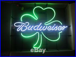 17''14'' Vintage Shamrock Neon beer bar Light Bud St Patricks Day neon sign