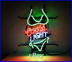 17''x14''Coors Light Green Bikini Vintage Neon Light Sign Handmade Art Visual