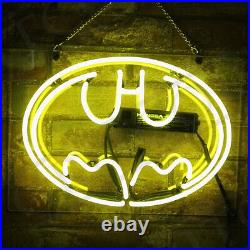 17x12 Batman Yellow Real Neon Light Sign Vintage Style Party Room Decor