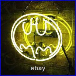 17x12 Batman Yellow Real Neon Light Sign Vintage Style Party Room Decor