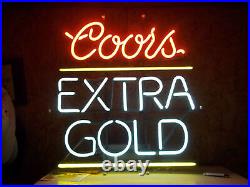 17x17 Coors Extra Gold Vintage Style Neon Sign Light Glass Cave Bar Decor