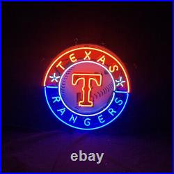 17x17 Texas Baseball Store Bar Vintage Style Neon Sign Room Custom Real Glass