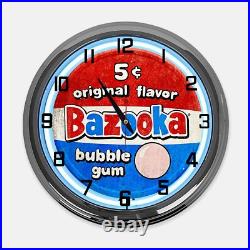 18 Bazooka Original Flavor Bubble Gum Metal Sign Designed White Neon Clock 18 Bazooka Original Flavor Bubble Gum Metal Sign Designed White Neon Clock
