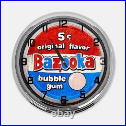 18 Bazooka Original Flavor Bubble Gum Metal Sign Designed White Neon Clock 18 Bazooka Original Flavor Bubble Gum Metal Sign Designed White Neon Clock