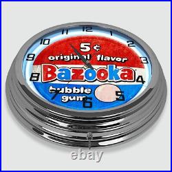 18 Bazooka Original Flavor Bubble Gum Metal Sign Designed White Neon Clock 18 Bazooka Original Flavor Bubble Gum Metal Sign Designed White Neon Clock