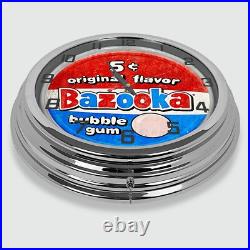 18 Bazooka Original Flavor Bubble Gum Metal Sign Designed White Neon Clock 18 Bazooka Original Flavor Bubble Gum Metal Sign Designed White Neon Clock