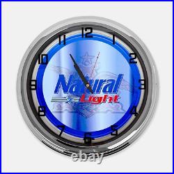 18 Natural Light Beer Metal Sign Designed White Neon Clock
