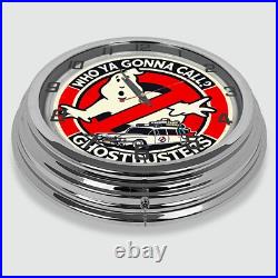18 Who Ya Going To Call Ghostbusters Metal Sign Designed White Neon Clock