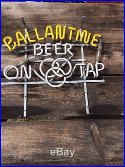 1950's BALLANTINE ALE NEON Sign P. Ballantine Sons NJ Beer Rare 4 Color Vtg Pink