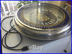 1950's Vintage Authentic Dealerships CADILLAC SALES Sign Neon Like Wall CLOCK