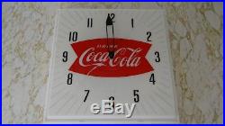 1950s 60s Vtg Coke Coca Cola Soda Pop Lighted Clock Sign Neon Products NPI