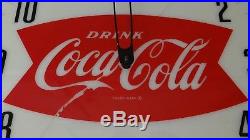 1950s 60s Vtg Coke Coca Cola Soda Pop Lighted Clock Sign Neon Products NPI