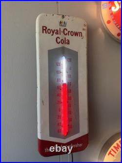 1950s Original Vintage Royal Crown Cola Thermometer Retrofit With NEON