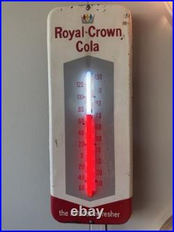 1950s Original Vintage Royal Crown Cola Thermometer Retrofit With NEON
