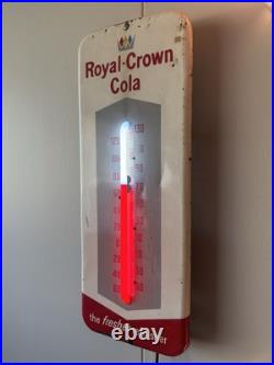1950s Original Vintage Royal Crown Cola Thermometer Retrofit With NEON