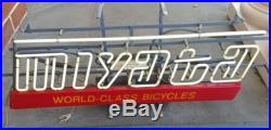 1985 Vintage Miyata World Class Bicycles Neon Bike Shop Sign Rare Man Cave Item