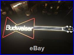 1989 Vintage Budweiser Neon Guitar Light Sign