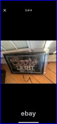 1993 Large Vintage Original Coors Light Beer Neo Neon Light Lighted Beer Sign