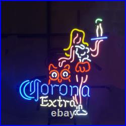 19 Corona Extra Cocktail Girl Neon Light Sign Bar Gift Shop Vintage Glass