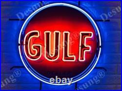 19 Red Gulf Gasoline Store Bar Decor Vintage Neon Sign Custom Window Display