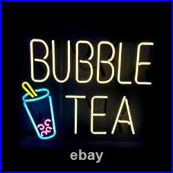 19x15 Bubble Tea Custom Pub Vintage Boutique Neon Sign Light Decor Glass