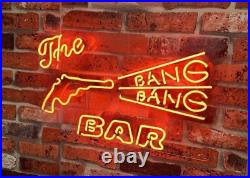 20x16 The Bang Bang Bar Gun Neon Sign Light Lamp Beer Bar Vintage Wall Decor 20x16 The Bang Bang Bar Gun Neon Sign Light Lamp Beer Bar Vintage Wall Decor