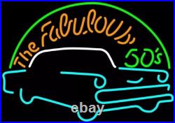 20x16 The Fabulous 50's Vintage Car Neon Sign Light Lamp Visual Handmade LY