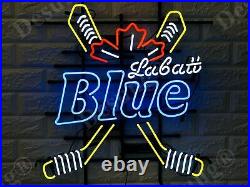 24 Labatt Blue Hockey Sticks Neon Light Sign Vintage Style Club Glass Artwork