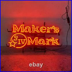 24 Maker's Whiskey Red Neon Sign Beer Bar Man Cave Window Glass Vintage Custom