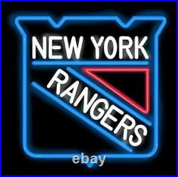 24 New York Ice Hockey Neon Signs Bar Man Cave Handcraft Decor Vintage Style