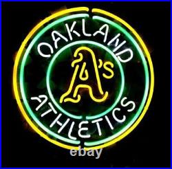 24 Oakland Sport Logo Vintage Style Neon Light Sign Store Room Bar Pub Glass