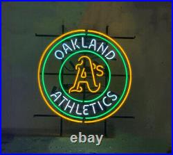 24 Oakland Sport Logo Vintage Style Neon Light Sign Store Room Bar Pub Glass