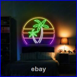 24 Palm Tree Vaporwave Flex LED Neon Sign Vintage Party Man Cave Bar Décor M87