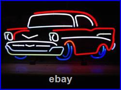 24x20 Chevrolet 1957 Vintage Old Car Vehicle Automobile Neon Sign Light Lamp