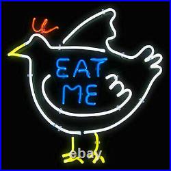 24x20 Chicken Eat Me Restaurant Pub Artwork Vintage Style Neon Sign Light