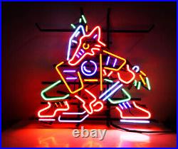 24x20 Fox Hockey Artwork Hand-bent Bar Decor Neon Sign Vintage Style