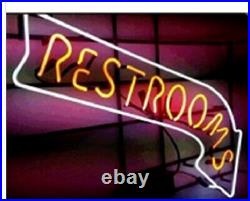 24x20 Restroom Neon Light Sign Vintage Room Decor Craft Window Lamp