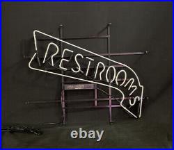 24x20 Restroom Neon Light Sign Vintage Room Decor Craft Window Lamp