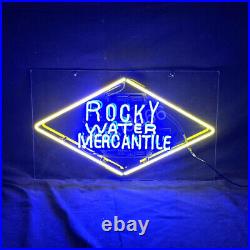 24x20 Rocky Water Mercantile Bar Decor Vintage Neon Sign Custom Window Display 24x20 Rocky Water Mercantile Bar Decor Vintage Neon Sign Custom Window Display