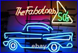 24x20 The Fabulous 50's Vintage Car Neon Sign Lamp Light Business Beer LY 24x20 The Fabulous 50's Vintage Car Neon Sign Lamp Light Business Beer LY