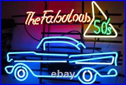 24x20 The Fabulous 50's Vintage Car Neon Sign Lamp Light Man Cave Decor 24x20 The Fabulous 50's Vintage Car Neon Sign Lamp Light Man Cave Decor