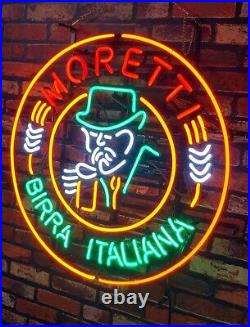 24x24 Birra Moretti Brewing Beer Shop Neon Sign Vintage Glass Artwork